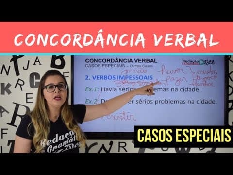 Thumbnail da aula: ✔ CONCORDÂNCIA VERBAL: CASOS ESPECIAIS - Parte 3 de 3 - Profa. Pamba