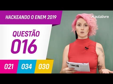 Thumbnail da aula: Enem 2019 | Português: Formação da língua portuguesa | Questão 16 (branco)