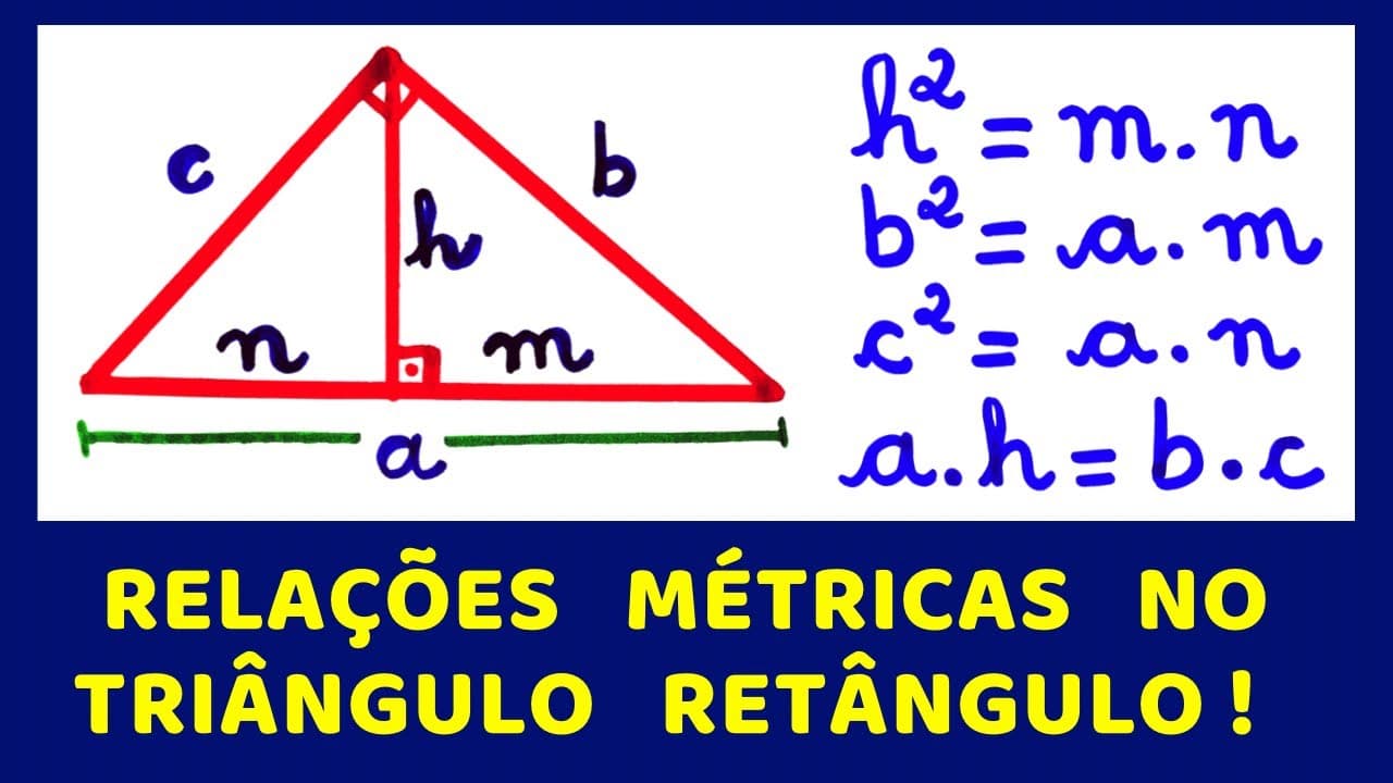 Thumbnail: 🤔VOCÊ SABE COMO USAR AS RELAÇÕES MÉTRICAS NO TRIÂNGULO RETÂNGULO ? 📚🚀