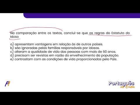 Thumbnail da aula: ENEM 2019 - ESTUDOS DO TEXTO | Na comparação entre os textos, conclui-se que as regras do Estatut...