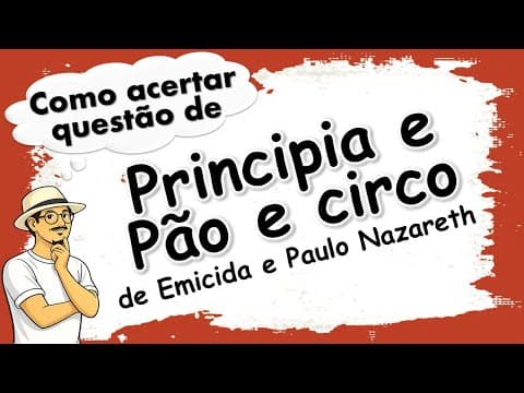 Thumbnail da aula: Seriado da UFMG - Principia, de Emicida; e Pão e circo, de Paulo Nazareth - Comentário de Questão