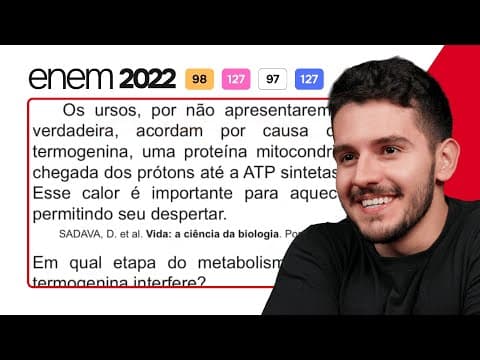 Thumbnail da aula: ENEM 2022 - Os ursos, por não apresentarem uma hibernação verdadeira, acordam por causa da presença