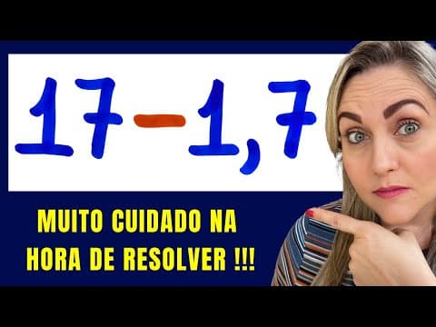 Thumbnail da aula: 🤯😱SUBTRAÇÃO COM DECIMAIS!! Matemática básica todo dia.📚🚀