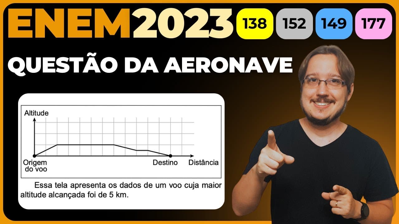 Thumbnail: ENEM 2023 || Escala || Um controlador de voo dispõe de um instrumento que descreve a altitude de uma