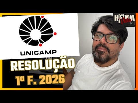 Thumbnail da aula: RESOLUÇÃO 1ª FASE UNICAMP 2026 | Humanidades (História, Filosofia e Sociologia)