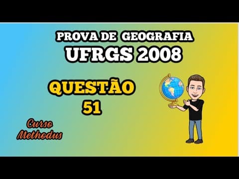 Thumbnail da aula: 51 de 2008 da prova de Geografia da UFRGS Observe o mapa abaixo em que estão destacados o Distrito