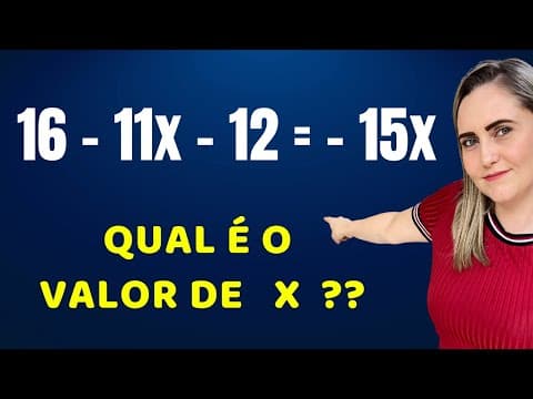 Thumbnail da aula: 🤯😱CUIDADO COM O SINAL DE MENOS!! EQUAÇÃO DO 1º GRAU! Matemática básica todo dia.📚🚀