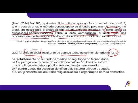 Thumbnail da aula: ENEM 2024- IDADE CONTEMPORÂNEA: UM MUNDO EM CONSTANTE MUDANÇA | Em 1960, a primeira pílula...