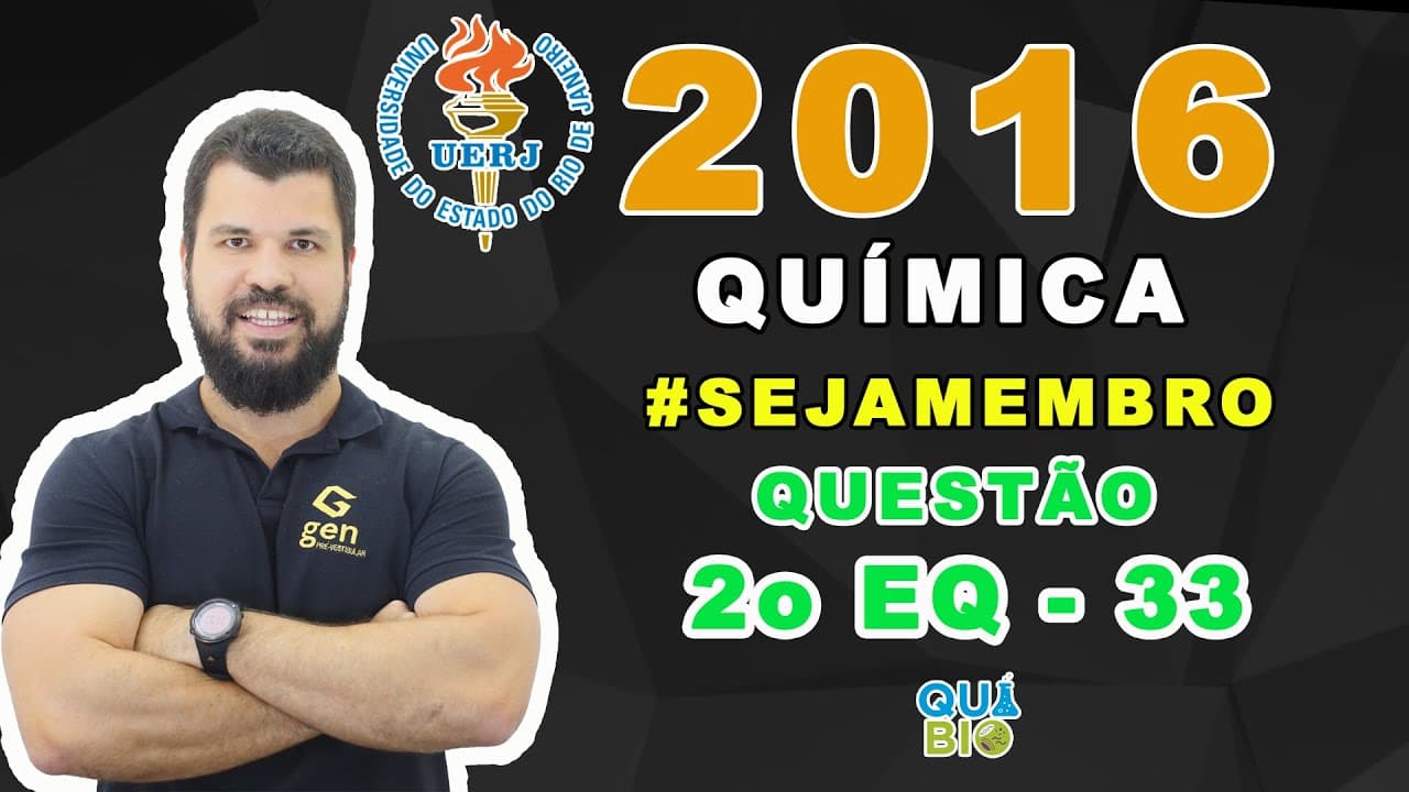 Thumbnail: UERJ 2016 - 2o EQ - Questão 33 - A ionização do ácido cianídrico é representada pela equação química