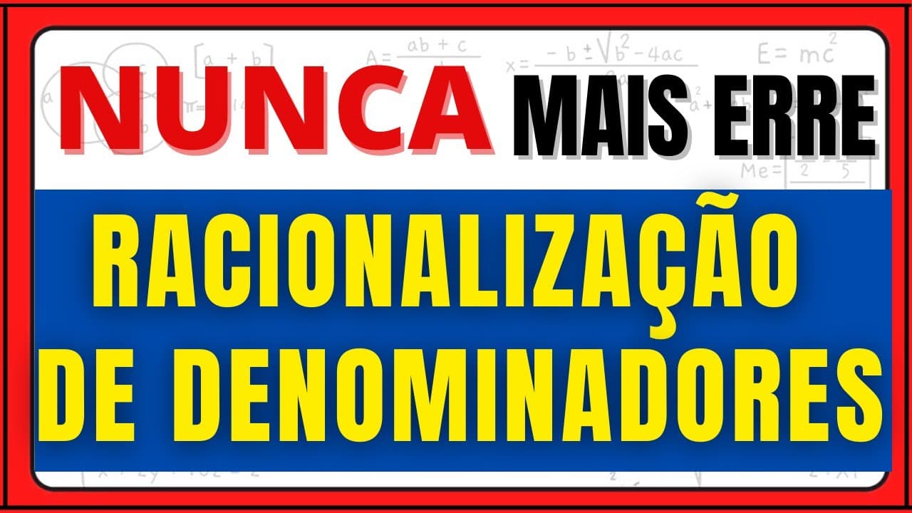 Thumbnail: RACIONALIZAÇÃO DE UM JEITO QUE VOCÊ NUNCA VIU!!!