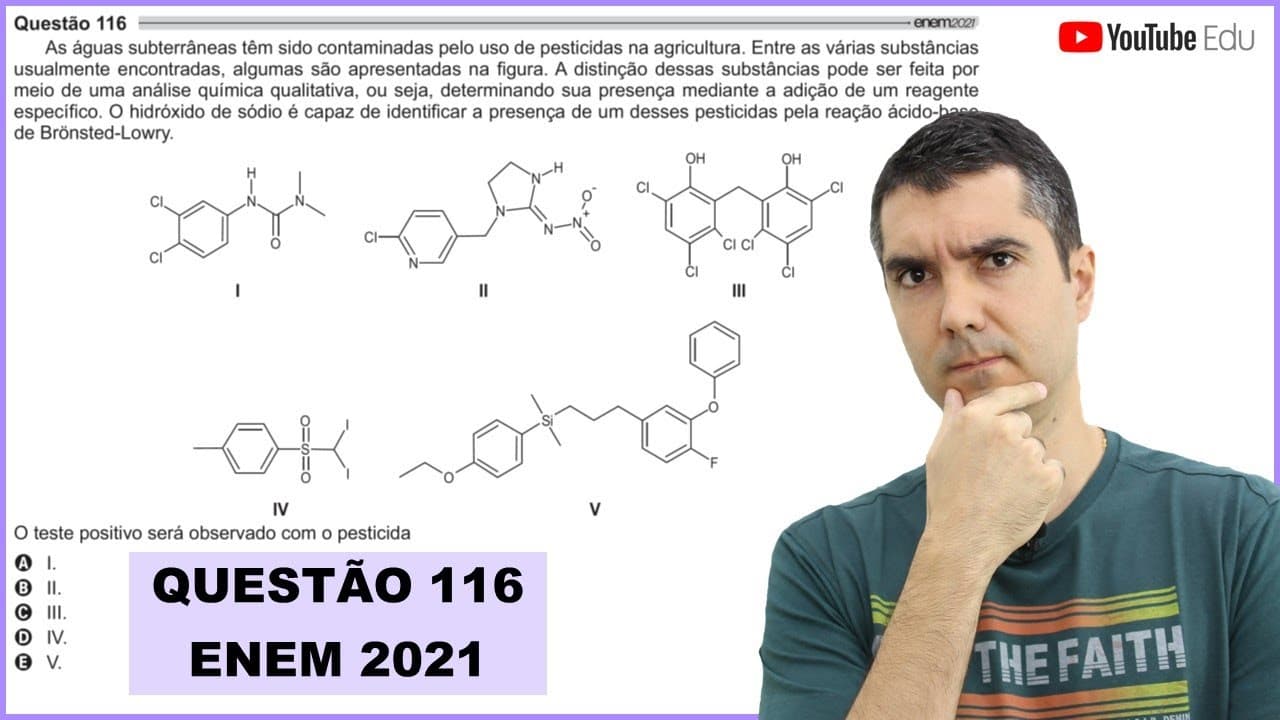 Thumbnail: QUÍMICA ENEM 2021! "As águas subterrâneas têm sido contaminadas pelo uso de pesticidas..."