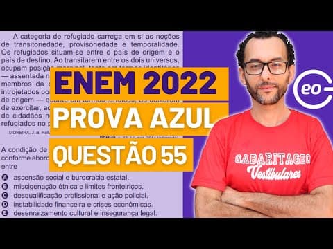 Thumbnail da aula: Correção ENEM 2021 | Prova Azul | Ciências Humanas | Questão 55 |