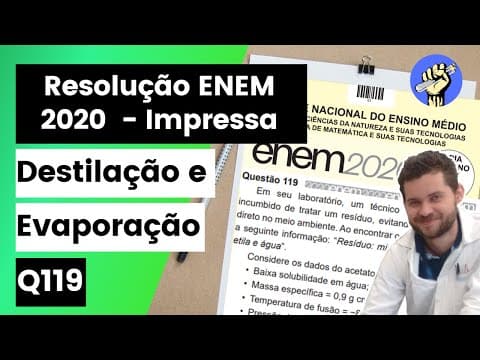 Thumbnail da aula: ✏️ENEM 2020 | Em seu laboratório, um técnico em química foi incumbido de tratar um resíduo, evitando