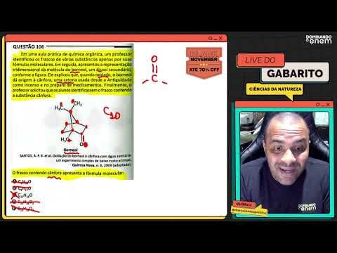 Thumbnail da aula: ENEM 2025: Em uma aula prática de química orgânica, um professor identificou os frascos de várias