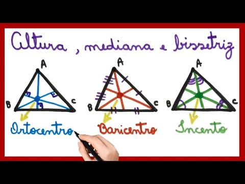 Thumbnail da aula: ALTURA, MEDIANA E BISSETRIZ DE UM TRIÂNGULO