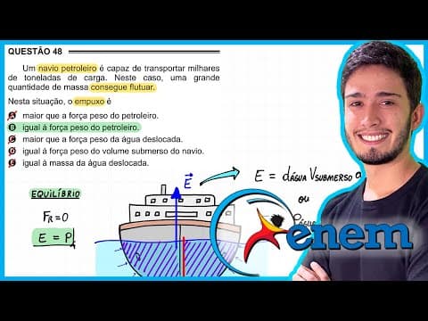 Thumbnail da aula: ENEM 2016 PPL - Um navio petroleiro é capaz de transportar milhares de toneladas de carga. Neste cas