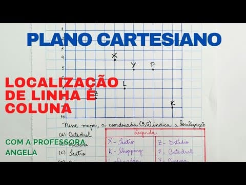 Thumbnail da aula: 🛑 Localização de Linha e Coluna - COORDENADAS - Plano Cartesiano - Professora Angela Matemática