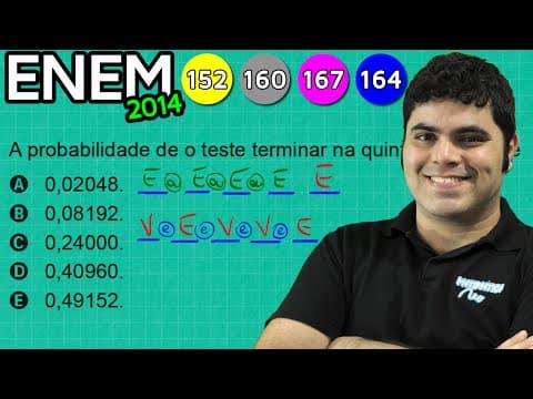 Thumbnail da aula: ENEM 2014 Matemática #29 - Probabilidade num Teste de Verdadeiro ou Falso