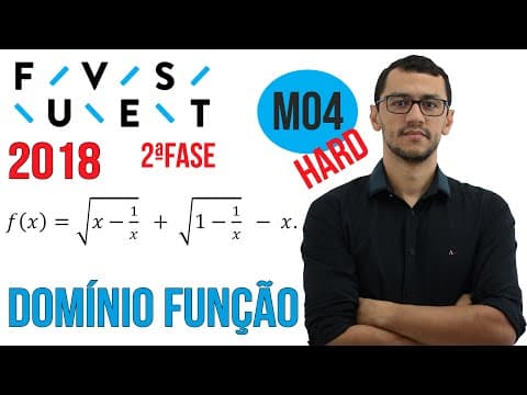 Thumbnail da aula: FUVEST 2018 | Questão M06 |Segunda Fase Matemática Domínio de Função