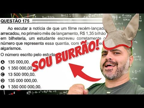 Thumbnail da aula: 🐴 SOU BURRO E VOU ERRAR TUDO NA MATEMÁTICA DO ENEM! Será? Vem com o PROCOPIO DESBUGADOR!