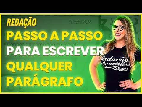Thumbnail da aula: COMO ESCREVER UM PARÁGRAFO? TÉCNICAS E DICAS PARA INICIANTES - Profa. Pamba