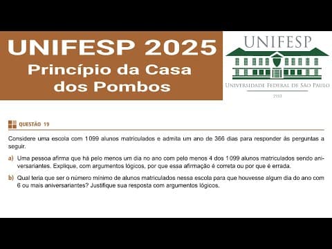 Thumbnail da aula: ✅ Princípio da Casa dos Pombos - UNIFESP 2025