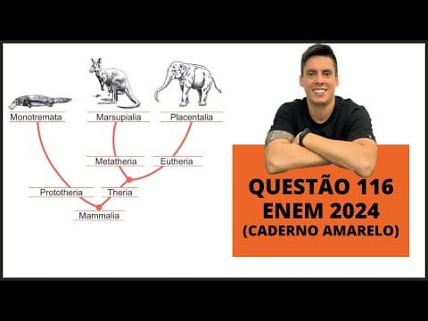 Thumbnail da aula: BIOLOGIA ENEM 2024! "Apesar de os animais representados no cladograma compartilharem..."