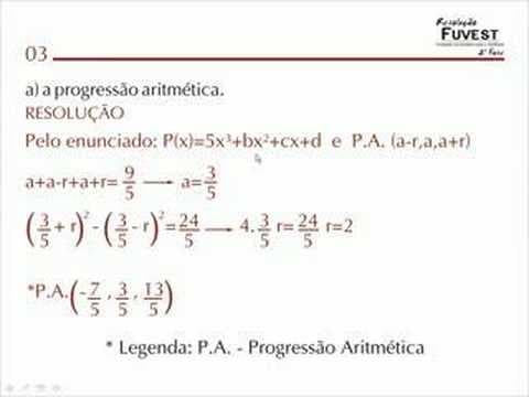 Thumbnail da aula: MAT 01, 02, 03 e 04 Resolução FUVEST 2ª Fase
