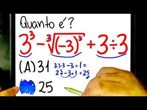 Thumbnail da aula: 🤯 QUANTO É ESSA EXPRESSÃO NUMÉRICA que só envolve o NÚMERO 3? Você consegue resolver?