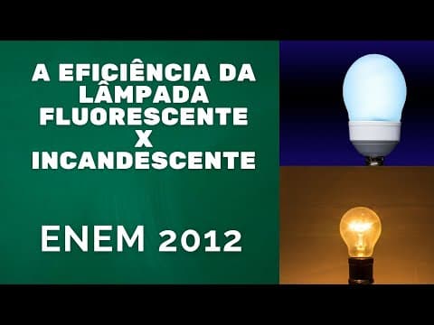 Thumbnail da aula: Física ENEM 2012 - Eficiência da lâmpada fluorescente x incandescente
