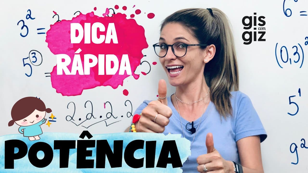 Thumbnail: POTÊNCIA - Dica RÁPIDA| COMO CALCULAR POTÊNCIA | | POTENCIAÇÃO 6 ANO | Matemática Básica \Prof. Gis/