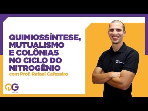 Thumbnail da aula: Quimiossíntese, Mutualismo e Colônias no Ciclo do Nitrogênio - Biologia com o Prof. Rafael Cafezeiro