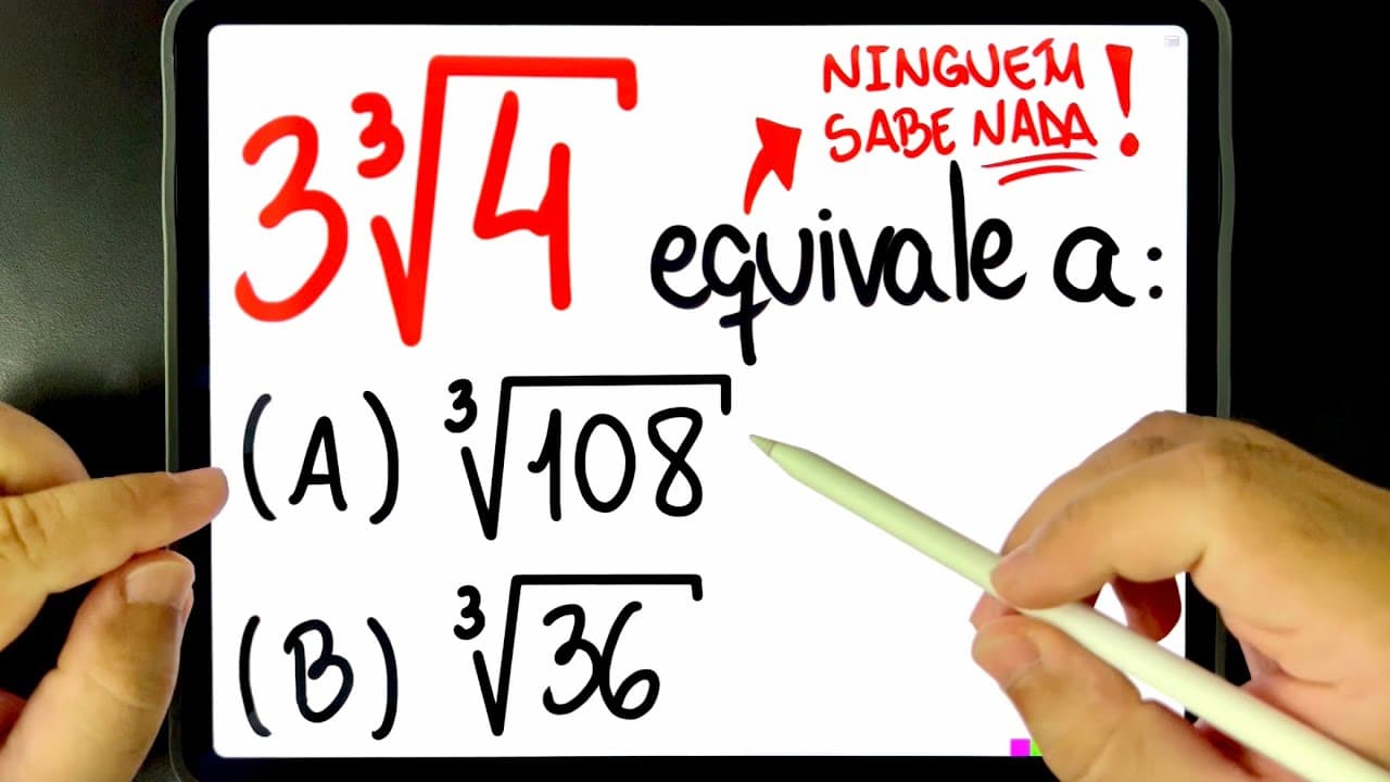 Thumbnail: đ„ RAIZ CĂBICA SINISTRA! Como calcular essa RAIZ CĂBICA? Colocar nĂșmero DENTRO DA RAIZ CĂBICA!