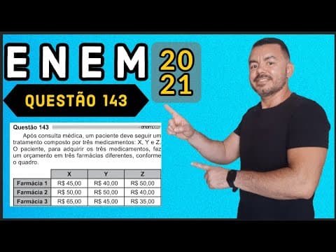Thumbnail da aula: 🔵QUESTÃO 143MATEMÁTICA ENEM 2021 (PROVA AMARELA) - Após consulta médica, um paciente deve seguir.