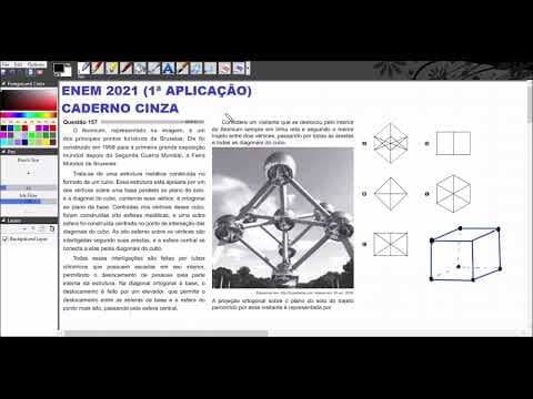 Thumbnail da aula: ENEM 2021 - Atomium de Bruxelas e a Projeção Ortogonal sobre o solo - Questão 157 (Caderno Cinza)