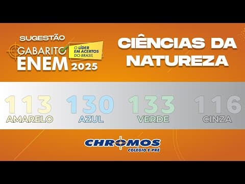 Thumbnail da aula: Gabarito ENEM 2025 CHROMOS - Prova Amarela: Questão 113 | Ciências da Natureza