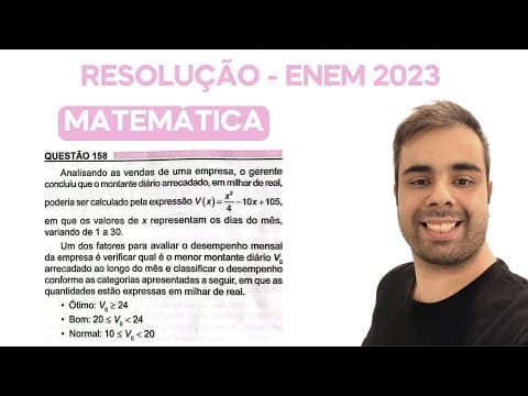 Thumbnail da aula: ENEM 2023 - Analisando as vendas de uma empresa, o gerente concluiu que o montante diário arrecadado