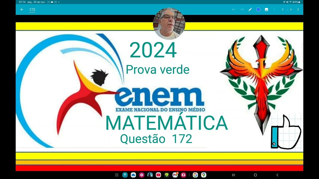 Thumbnail: ENEM 2024 MATEMÁTICA questão 172,Em uma região com grande incidência de terremotos, observou-se que