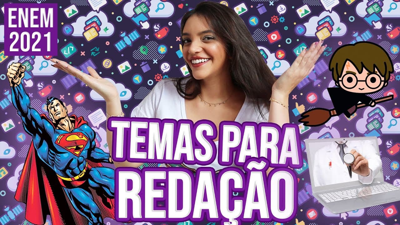 Thumbnail: 🙏VOLTEI!! TEMAS PARA A REDAÇÃO DO ENEM 2021 🔥 (Débora Aladim)