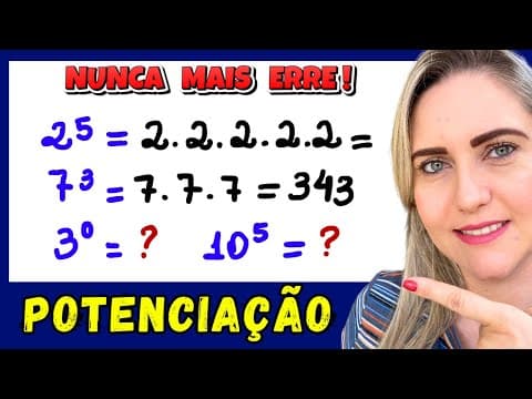 Thumbnail da aula: COMO RESOLVER POTÊNCIA! EXPLICAÇÃO DO CONTEÚDO!