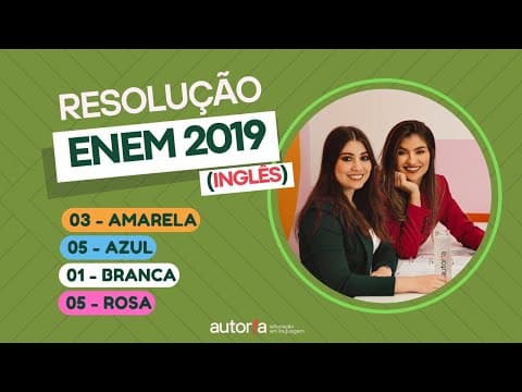 Thumbnail da aula: Enem 2019 - Autoria Linguagem - Questão 03 | Linguagens, prova amarela