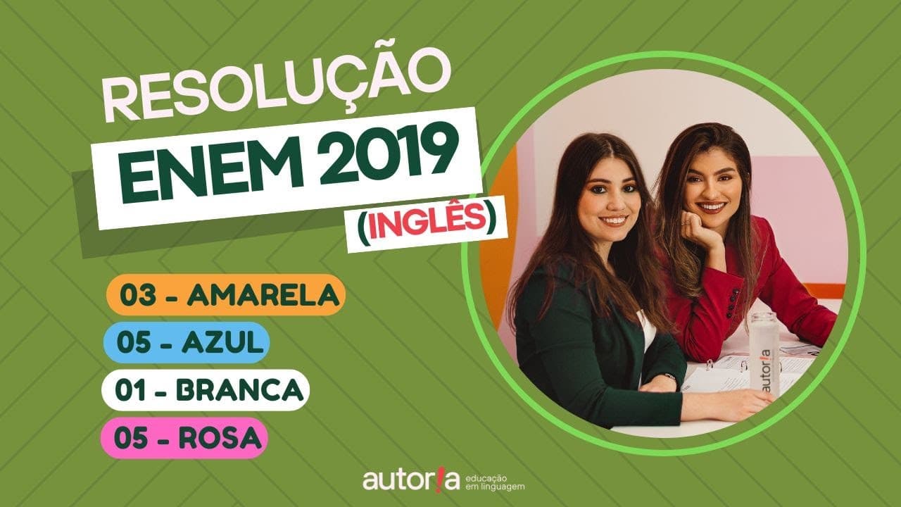 Thumbnail: Enem 2019 - Autoria Linguagem - Questão 03 | Linguagens, prova amarela