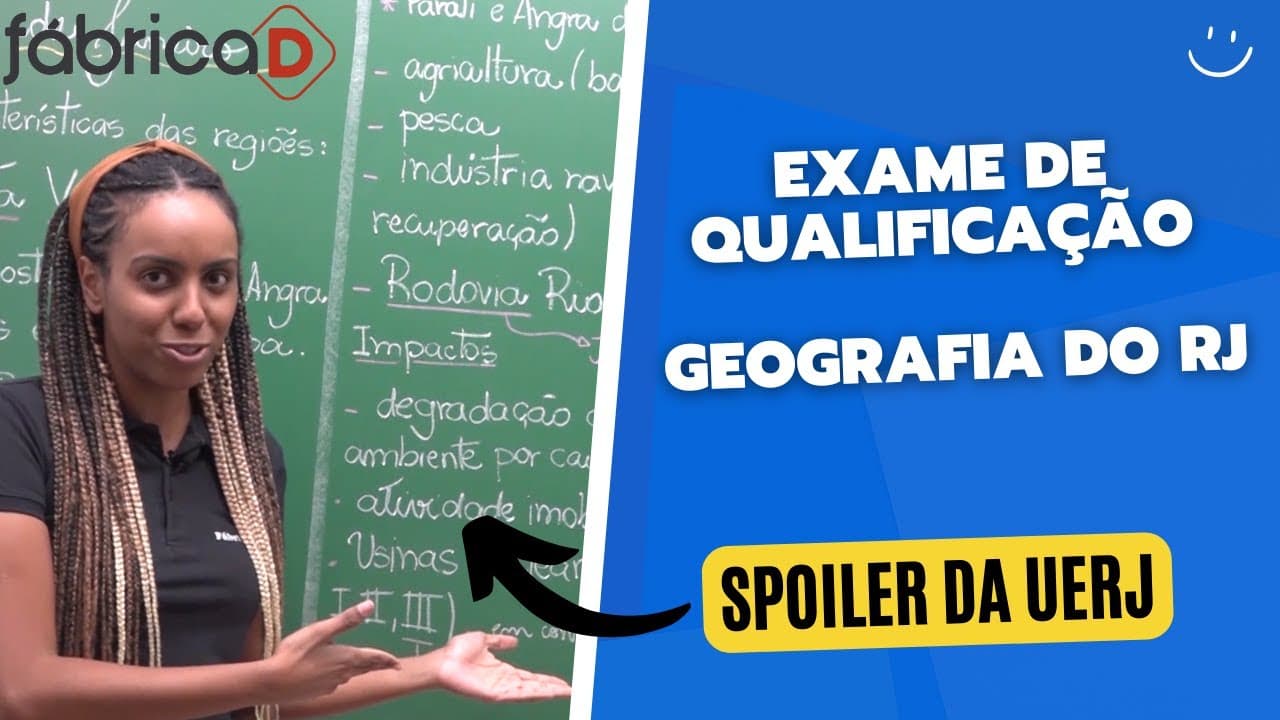 Thumbnail: VESTIBULAR UERJ 2022-2023 - GEOGRAFIA PARA UERJ - GEOGRAFIA DO RJ - PARTE 1