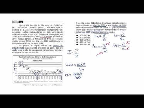 Thumbnail da aula: 136- QUESTÃO 136 - ENEM 2009 - Matemática Interpretação Gráfica e Razão e Proporção