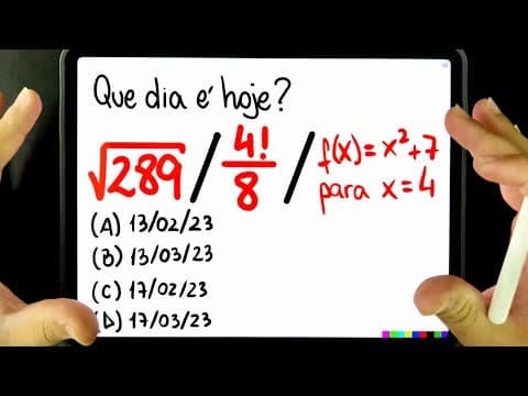 Thumbnail da aula: 🔥 QUE DIA É HOJE? Você consegue resolver esse problema de RACIOCÍNIO LÓGICO E MATEMÁTICO?