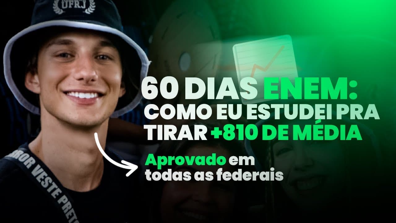 Thumbnail: 60 Dias ENEM: Estratégia AGRESSIVA para +800 de MÉDIA