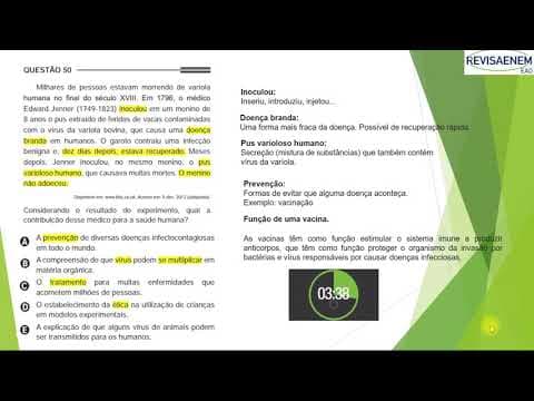 Thumbnail da aula: Questão 1 BIOLOGIA Enem 2013