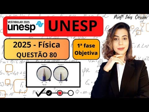 Thumbnail da aula: 🟠 FÍSICA / UNESP 2025 / 1ª FASE/ QUESTÃO 80 /As figuras mostram duas imagens, da mesma lapiseira...