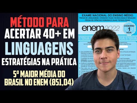 Thumbnail da aula: Do 0 a 40+ ACERTOS em LINGUAGENS DO ENEM em 1 MÊS - Estratégia na Prática