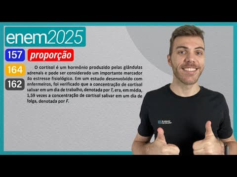 Thumbnail da aula: ENEM 2025 - O cortisol é um hormônio produzido pelas glândulas adrenais e pode ser considerado um